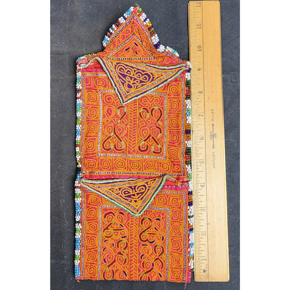Kuchi Embroidered Pouch Wallet Central Asian Handmade Multi-Color Beads - Picture 3 of 11